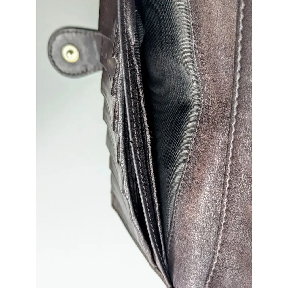 Gucci Guccissima Hysteria Continental Wallet Brown Leather GG Logo Bifold Snap